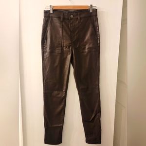 Sanctuary Brown Leather Straight Pants